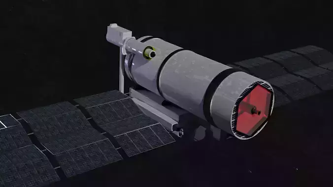Space laser satellite defence system Low-poly 3D model
