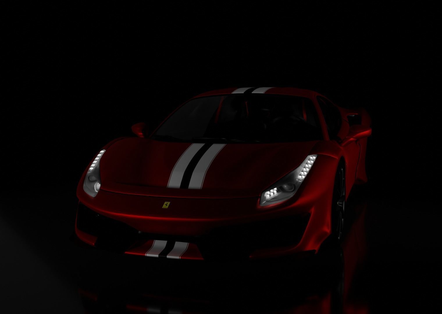 Ferrari Pista with interiors 3D model_3