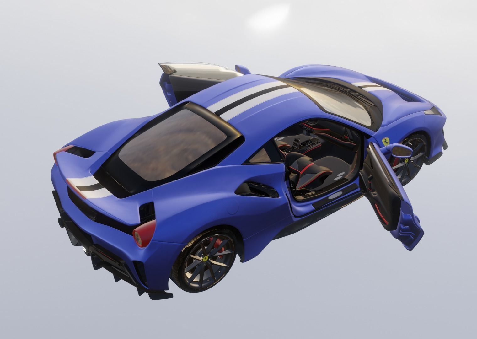 Ferrari Pista with interiors 3D model_2