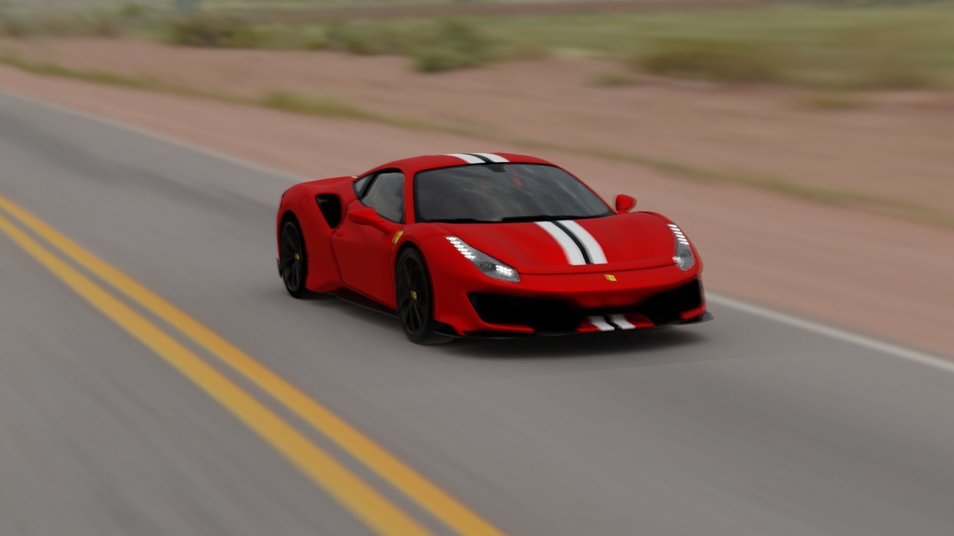 Ferrari Pista with interiors 3D model_1