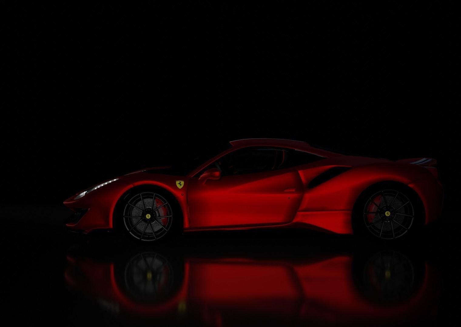 Ferrari Pista with interiors 3D model_4