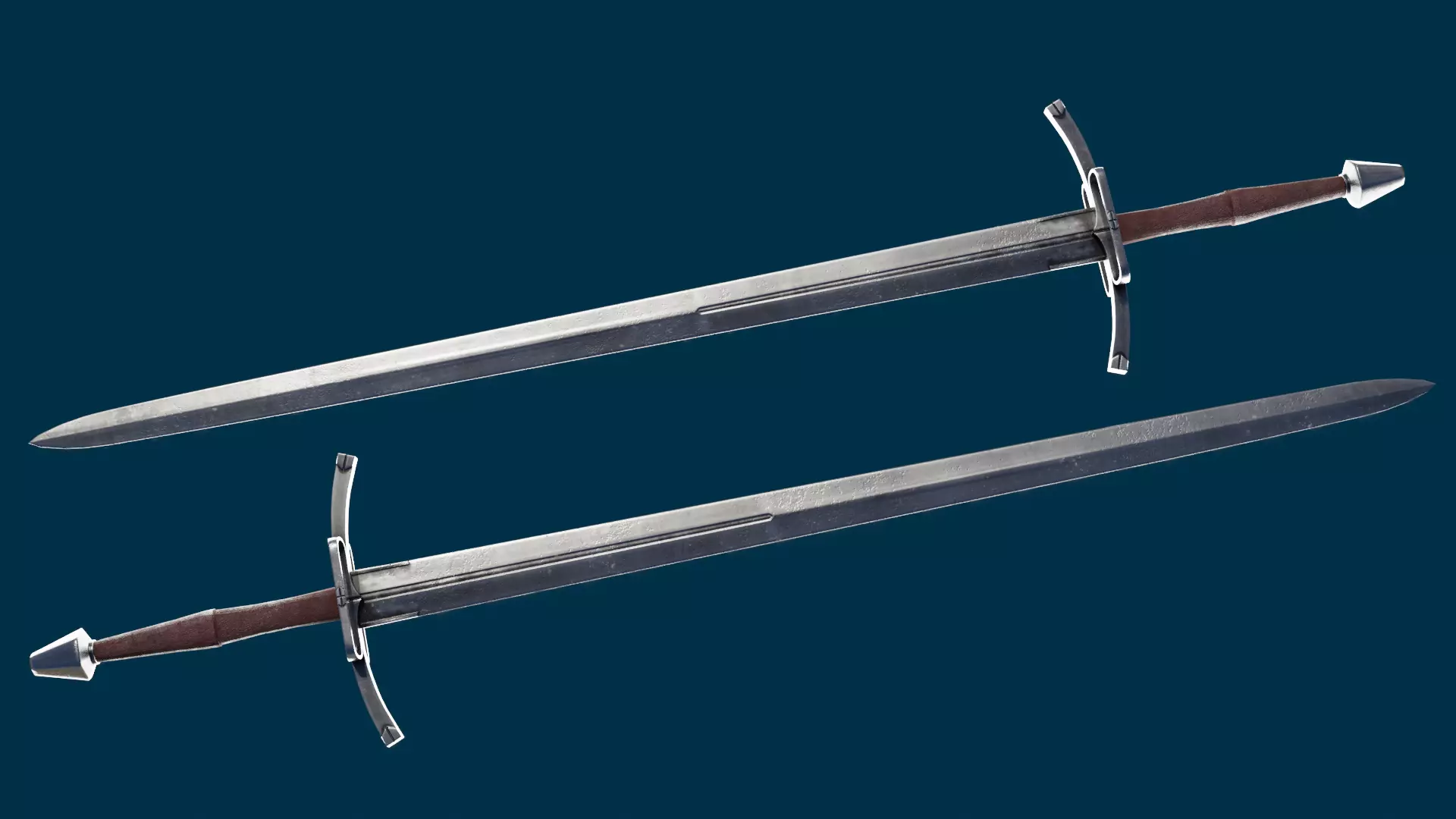bastard sword Low-poly 3D model
