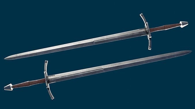 bastard sword Low-poly 3D model