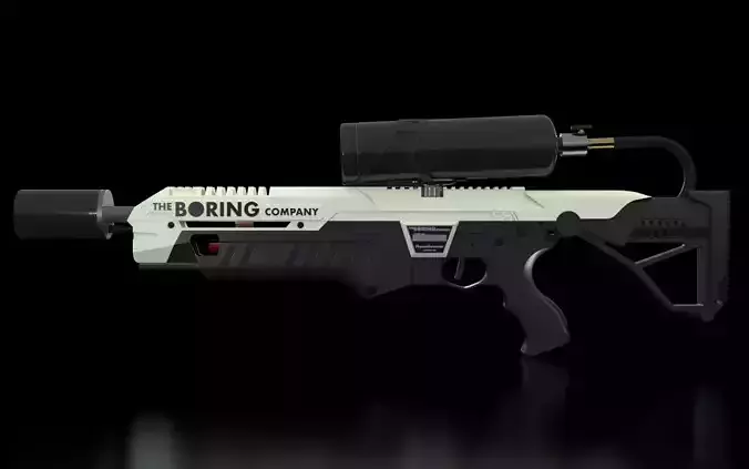 The Boring Company Not a Flamethrower Gun Low-poly 3D model