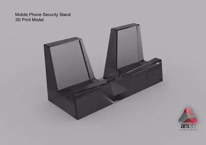 Mobile Phone Security Stand with Rear USB Cable 3D print model