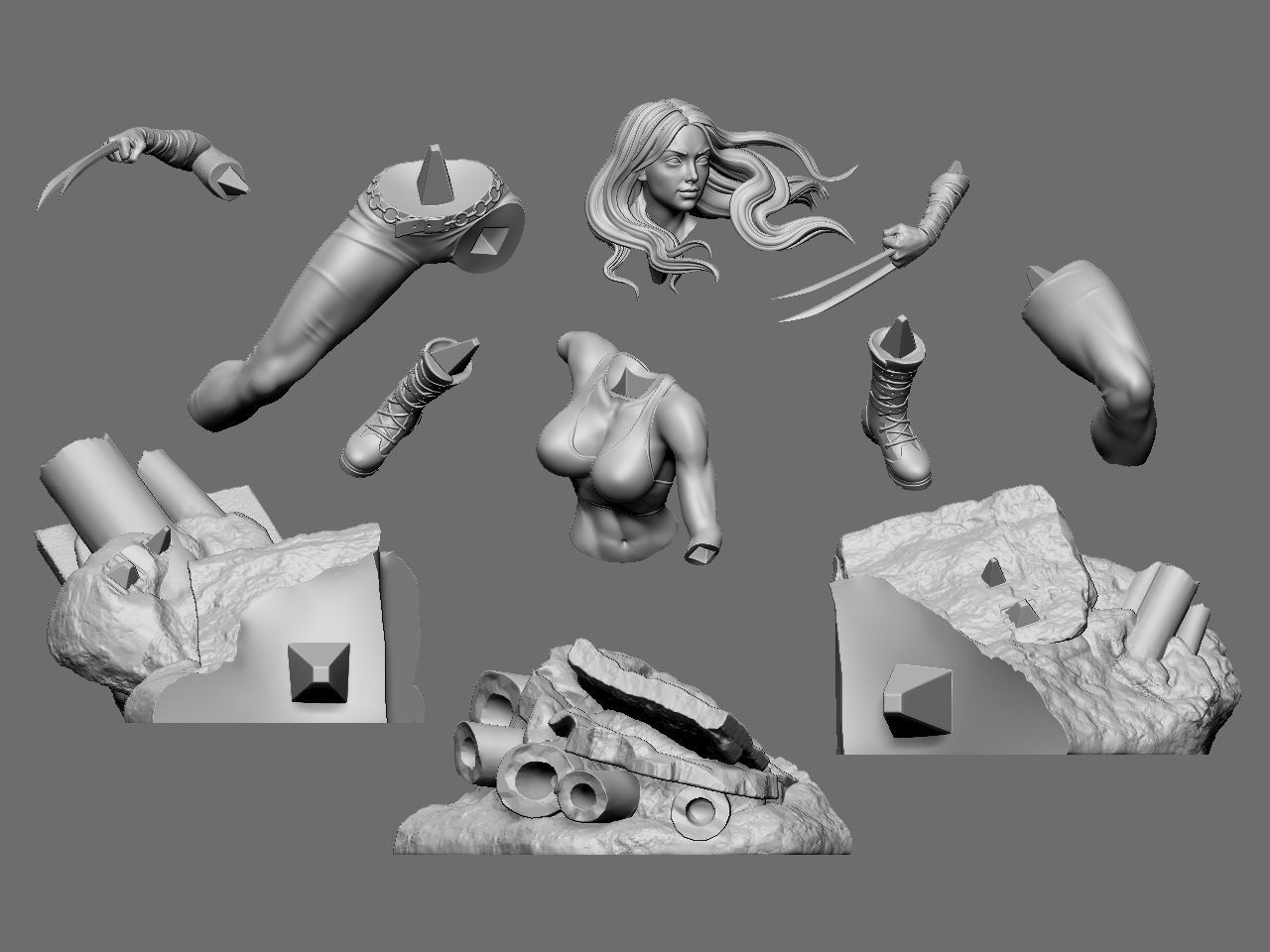 X-23 character 3D print model_64