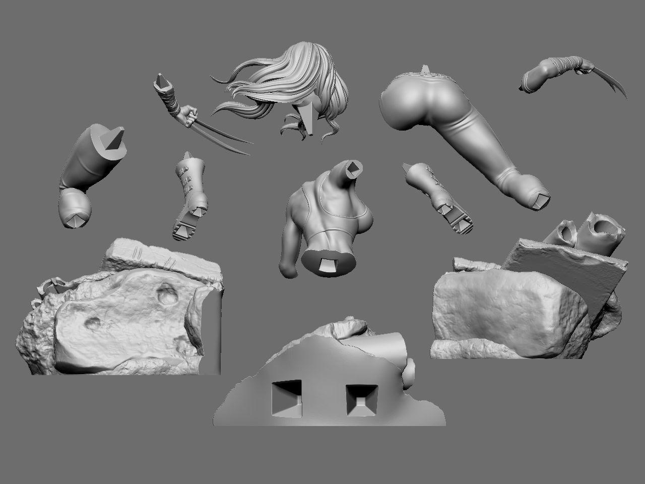 X-23 character 3D print model_65