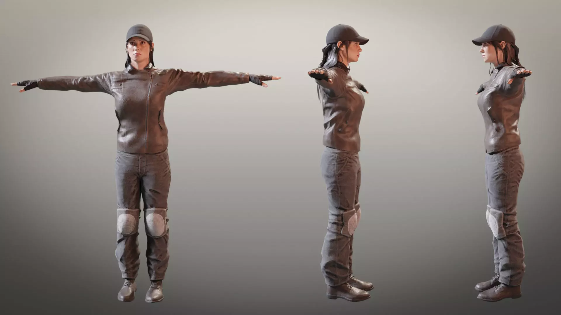 Female Characters Game-Ready pack Low-poly 3D model_0
