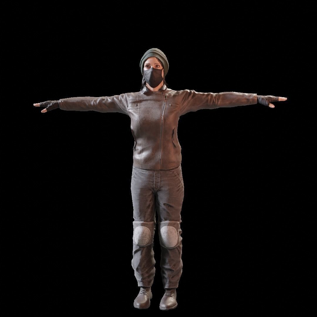 Female Characters Game-Ready pack Low-poly 3D model_13