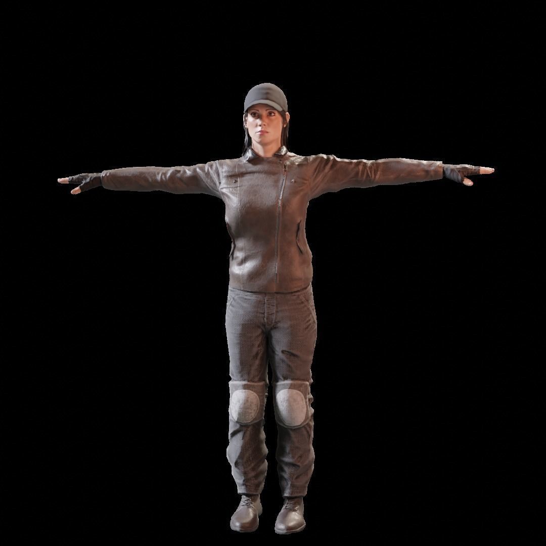 Female Characters Game-Ready pack Low-poly 3D model_6