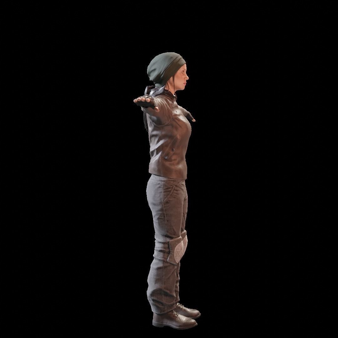 Female Characters Game-Ready pack Low-poly 3D model_11