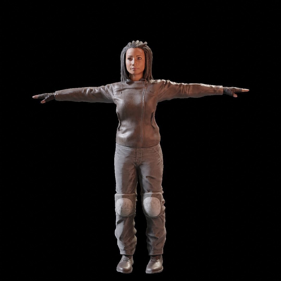 Female Characters Game-Ready pack Low-poly 3D model_16