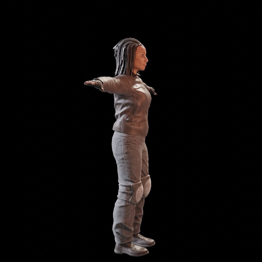 Female Characters Game-Ready pack Low-poly 3D model_15