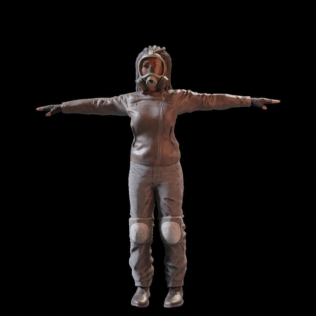 Female Characters Game-Ready pack Low-poly 3D model_18