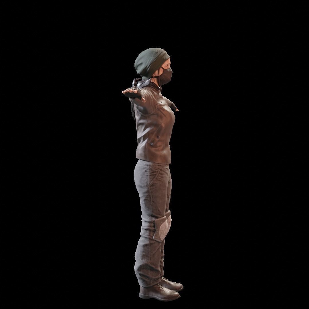 Female Characters Game-Ready pack Low-poly 3D model_12