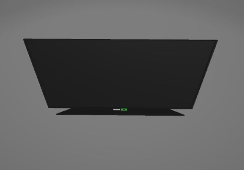 Flat screen TV Low-poly 3D model_1