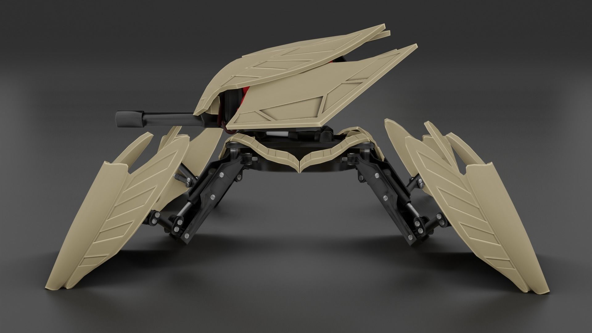 Flamethrower Robot Drone - Game Ready Character PBR low-poly  Low-poly 3D model_3