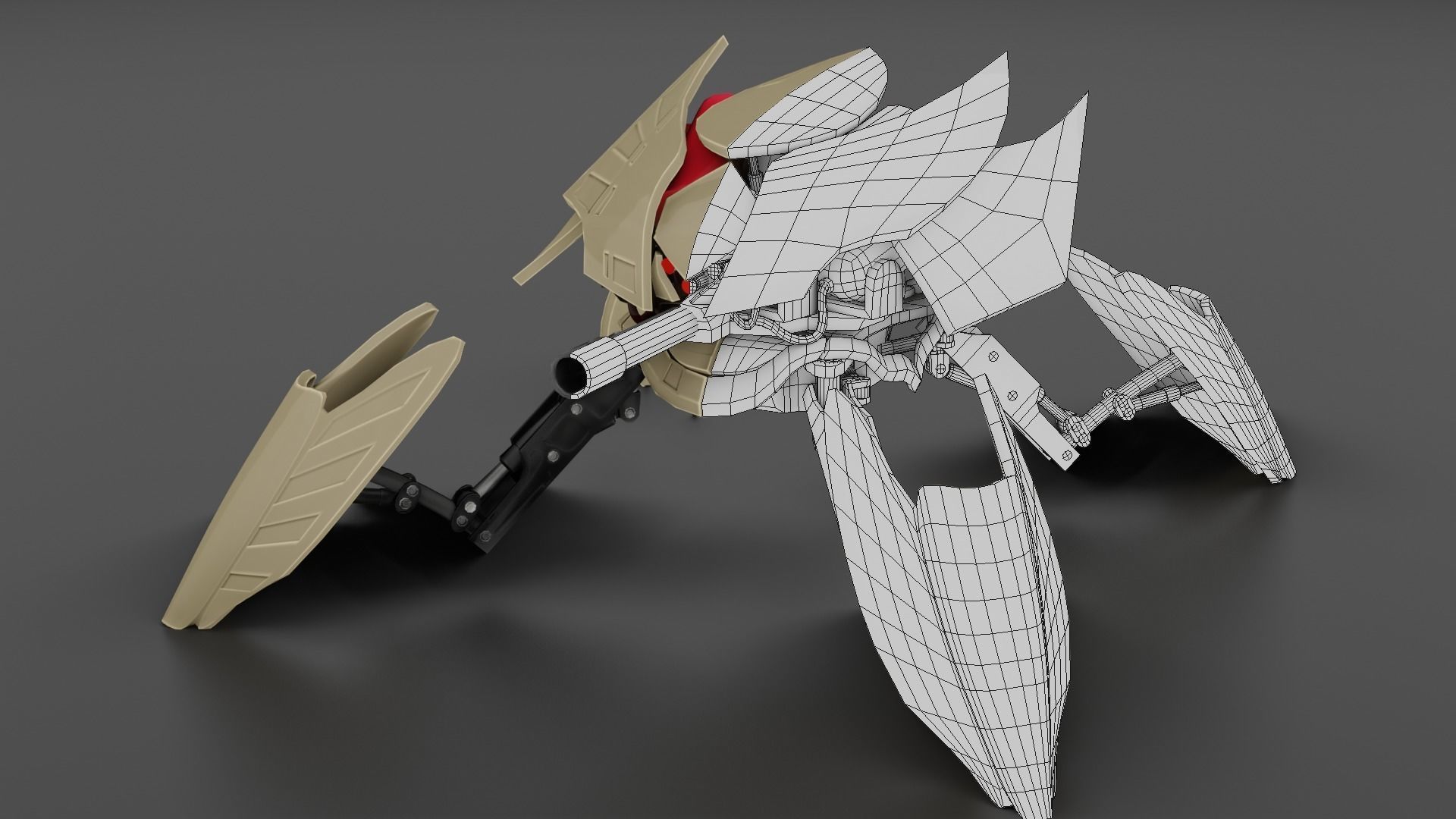 Flamethrower Robot Drone - Game Ready Character PBR low-poly  Low-poly 3D model_10