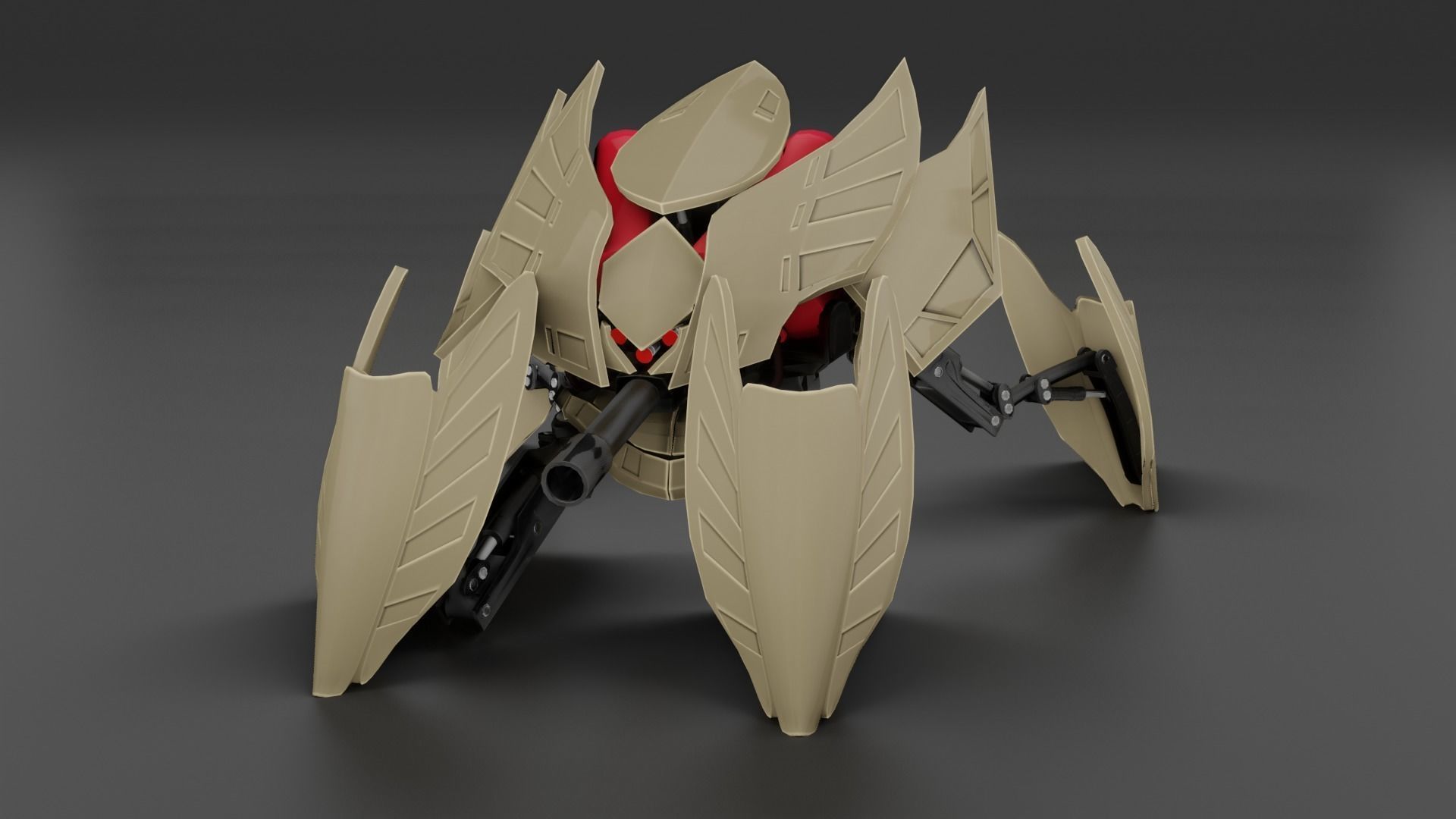 Flamethrower Robot Drone - Game Ready Character PBR low-poly  Low-poly 3D model_8