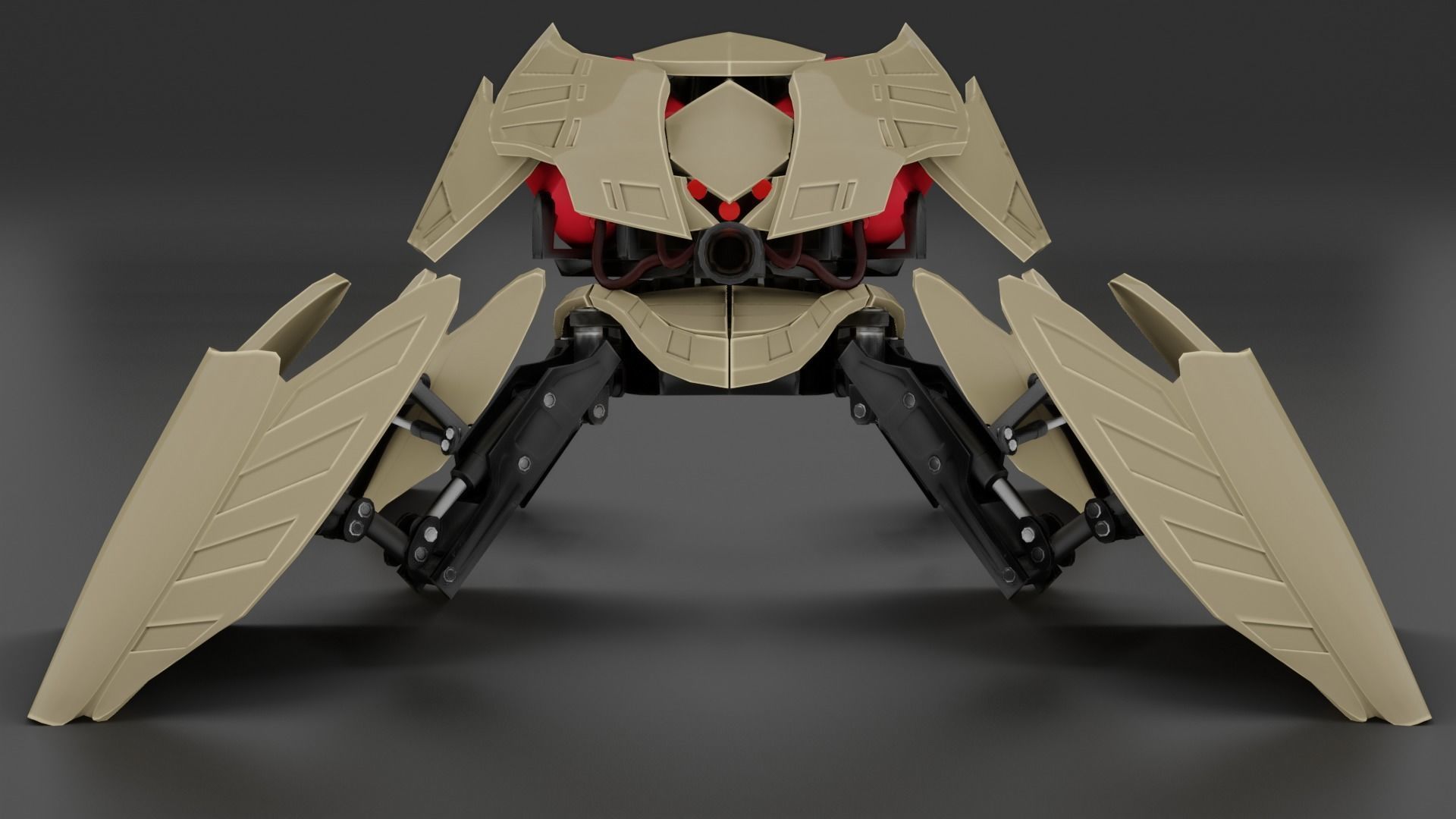 Flamethrower Robot Drone - Game Ready Character PBR low-poly  Low-poly 3D model_6