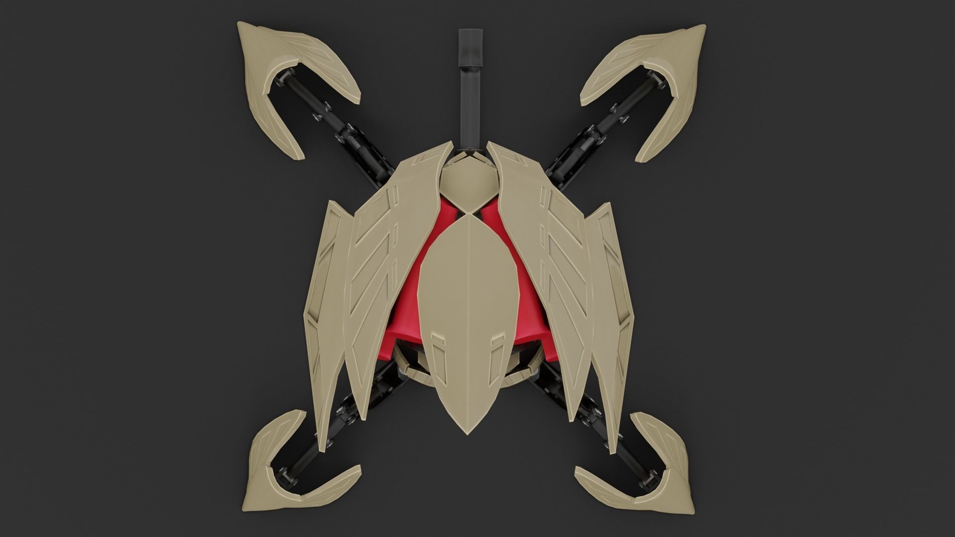 Flamethrower Robot Drone - Game Ready Character PBR low-poly  Low-poly 3D model_5