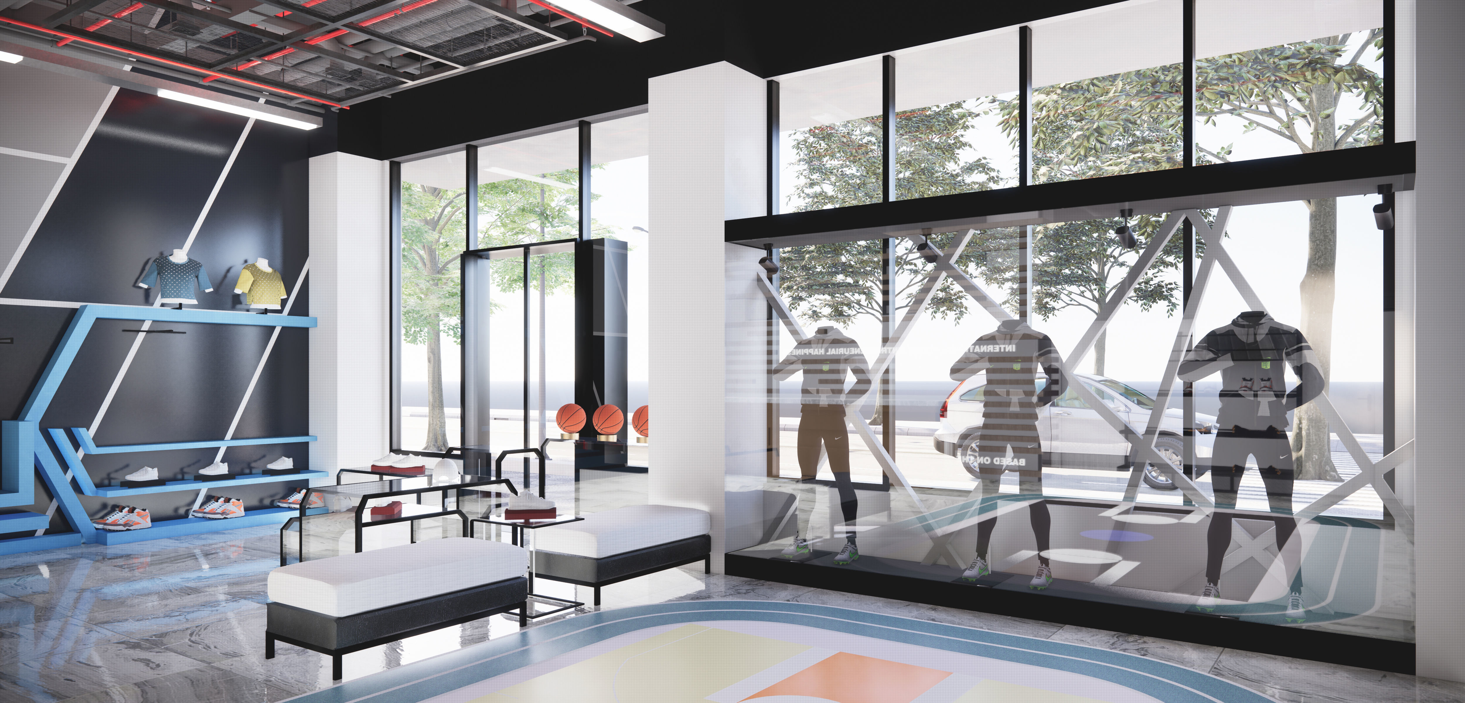 Basketball store Sporting Goods Shop 3D model_2