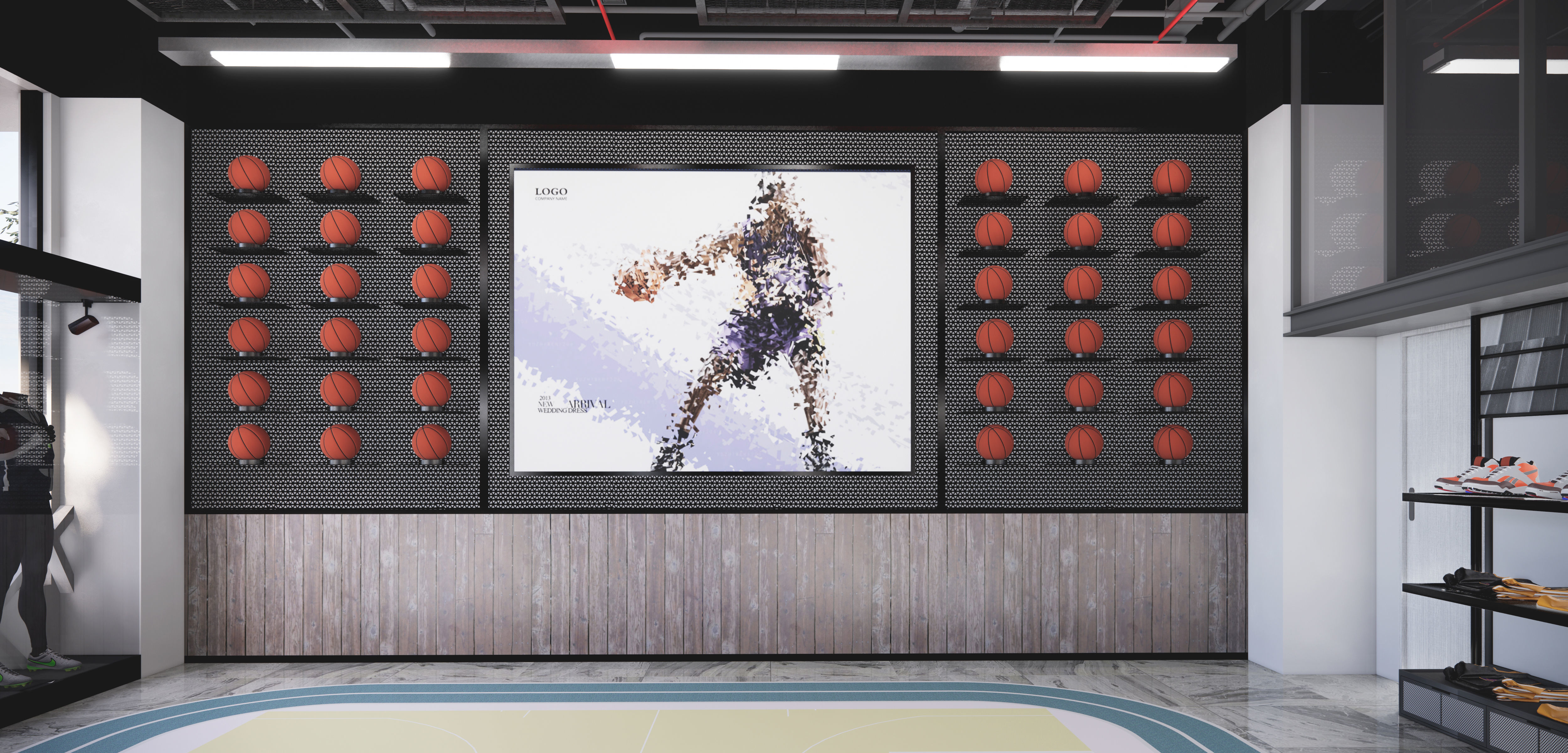 Basketball store Sporting Goods Shop 3D model_3