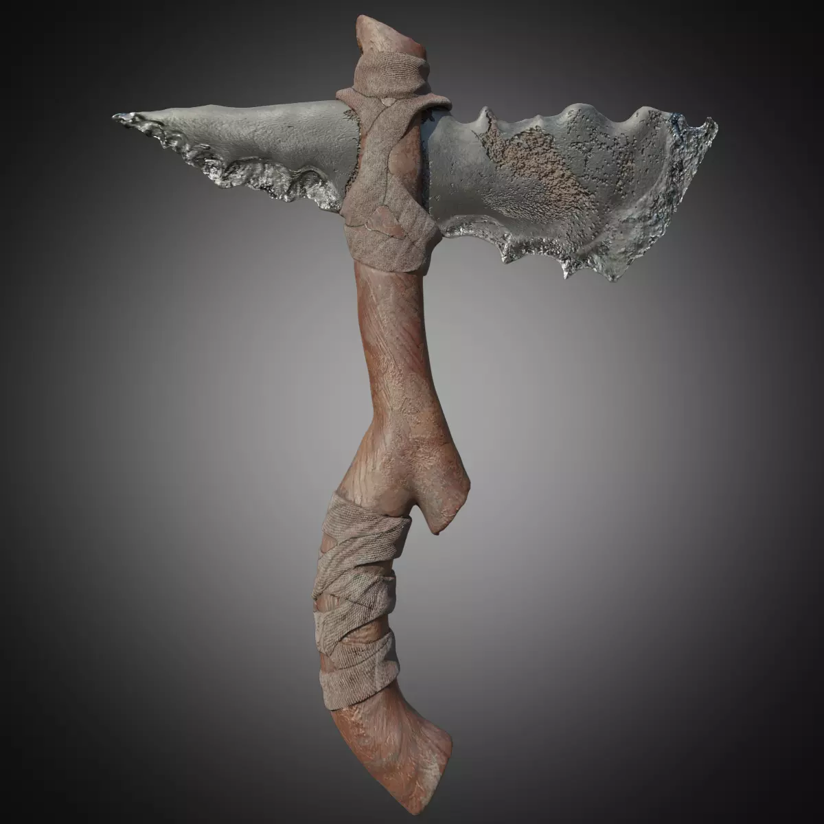 Low-poly stone axe Free low-poly 3D model_0