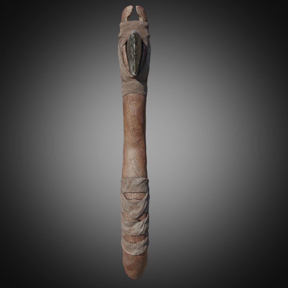 Low-poly stone axe Free low-poly 3D model_3