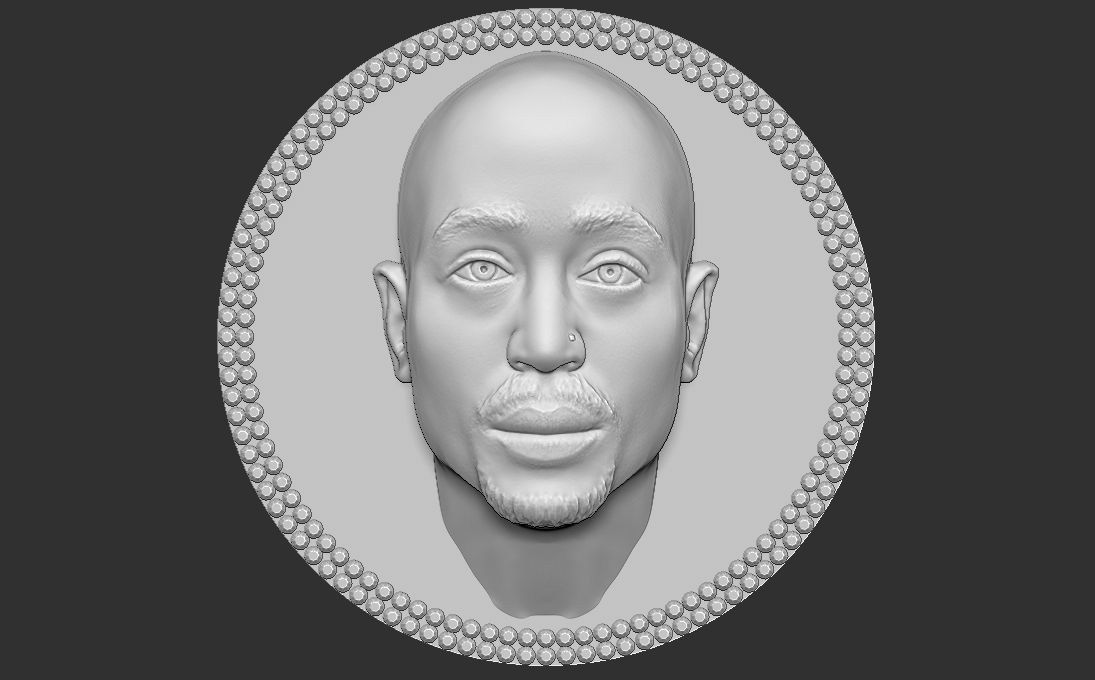Tupac Shakur medallion pendant 3D printing ready stl obj 3D print model_23