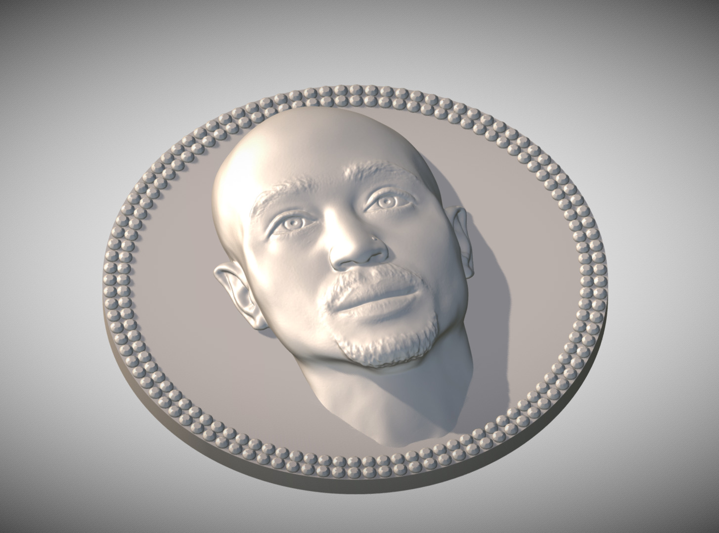 Tupac Shakur medallion pendant 3D printing ready stl obj 3D print model_2