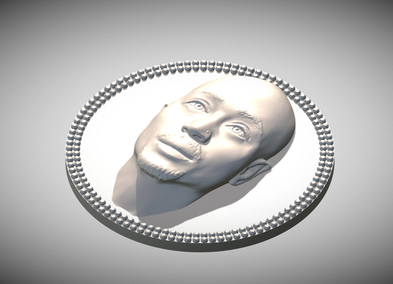 Tupac Shakur medallion pendant 3D printing ready stl obj 3D print model_1