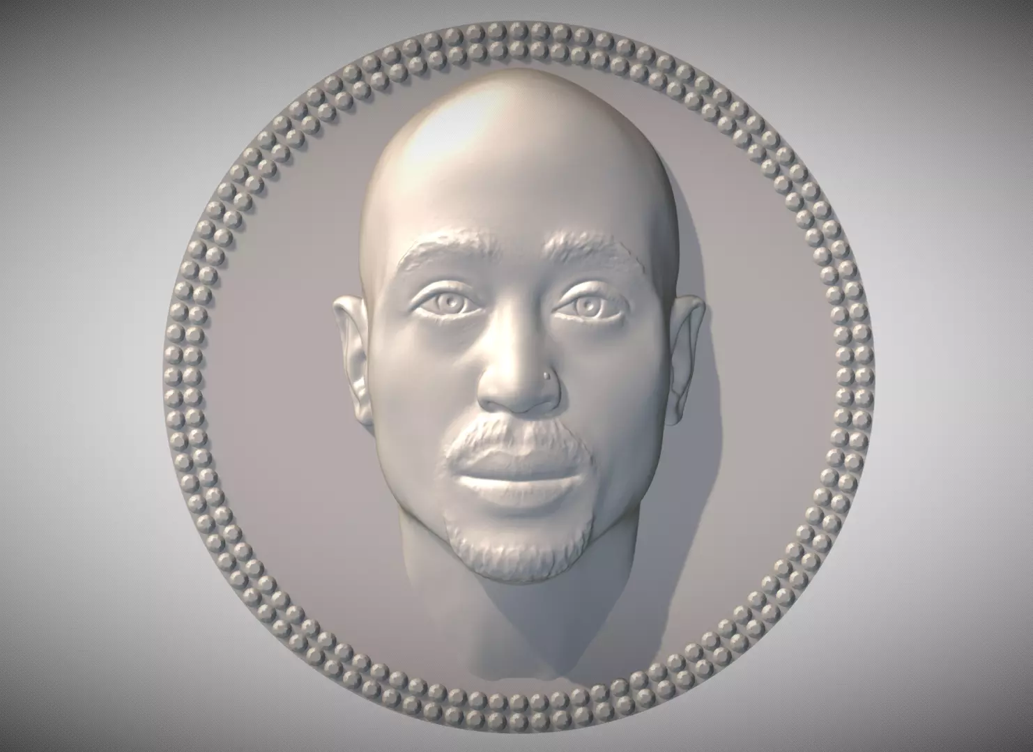 Tupac Shakur medallion pendant 3D printing ready stl obj 3D print model_0