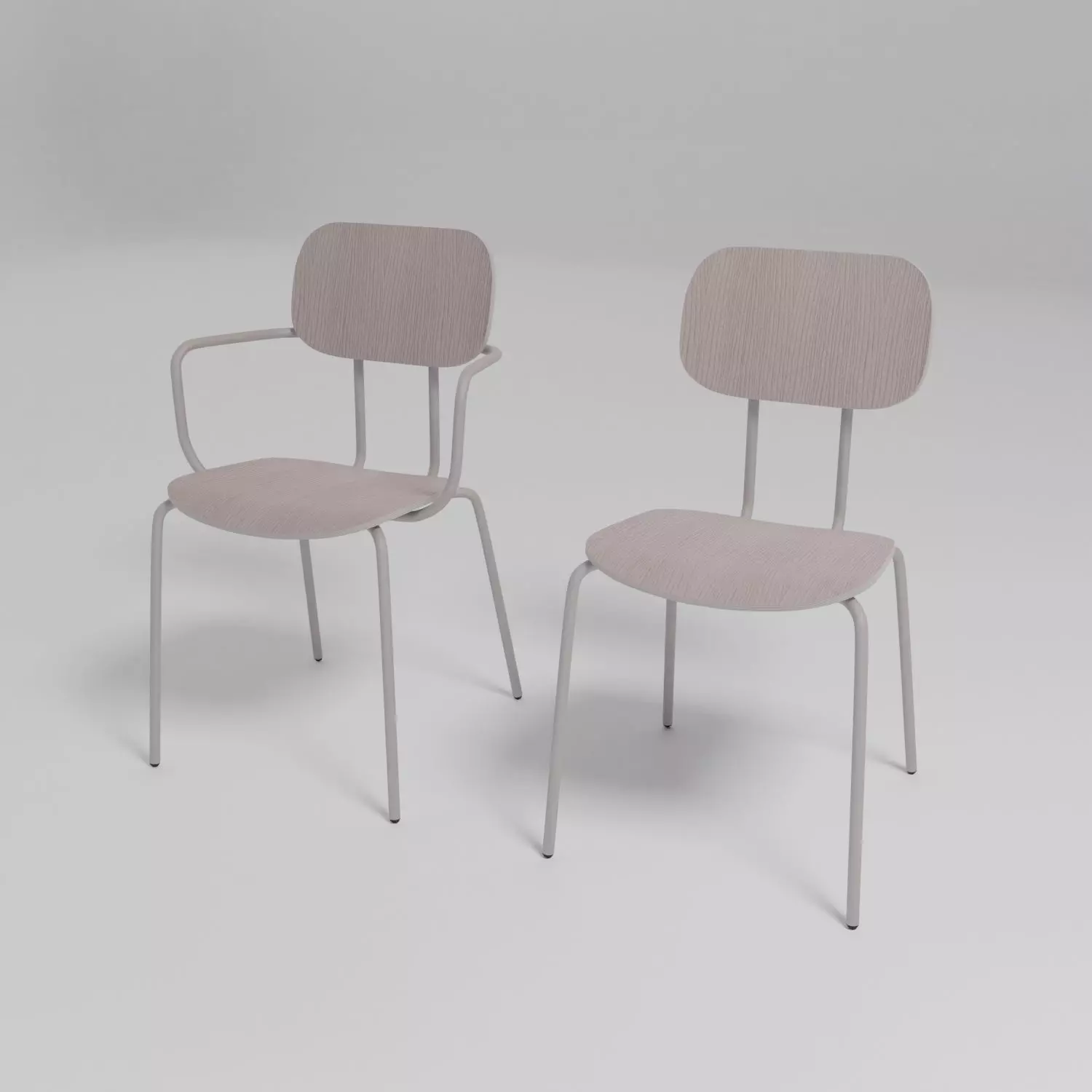 NEW SCHOOL - Fabric chair with integrated cushion - Free 3D model