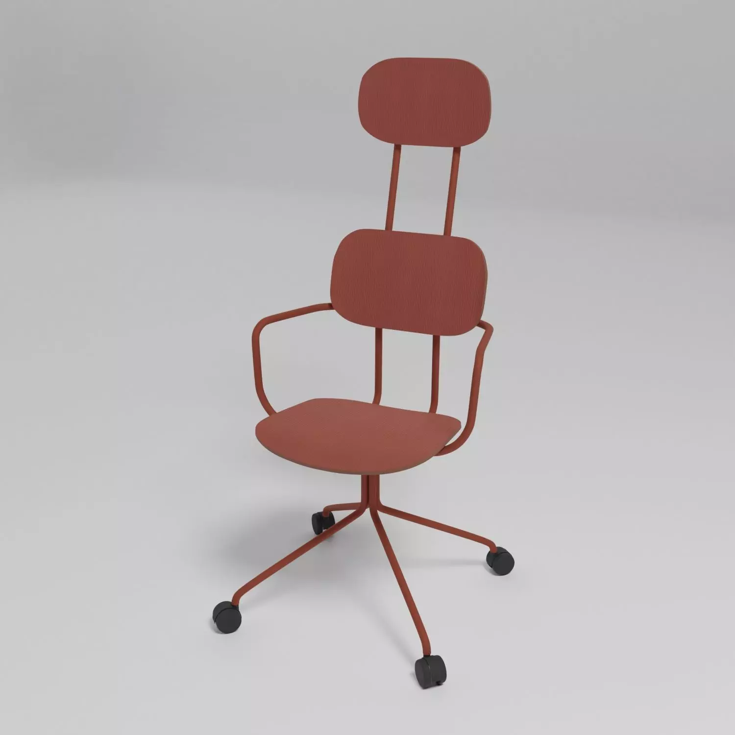 NEW SCHOOL - 4-star based chair with armrests and castors - Free 3D model