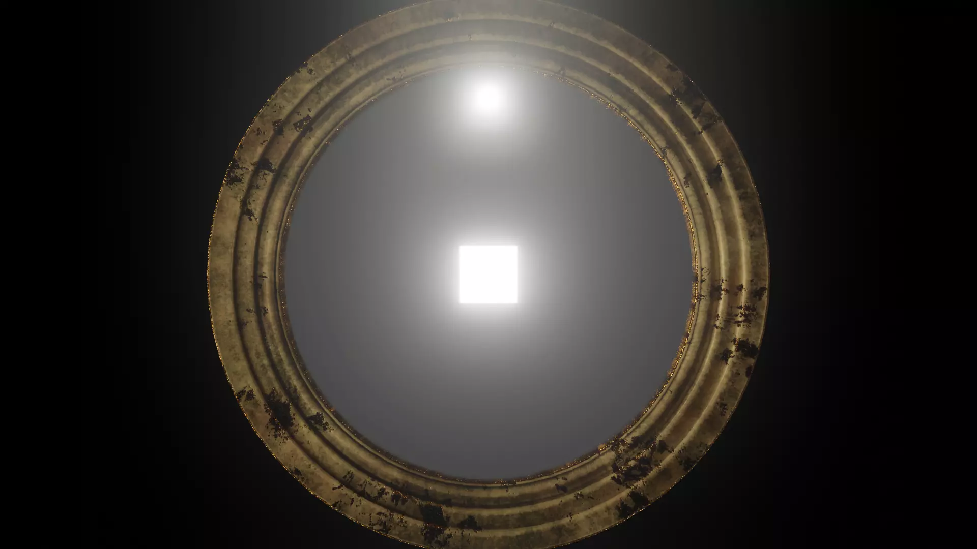 Old Antique Circle Mirror Low-poly 3D model_0