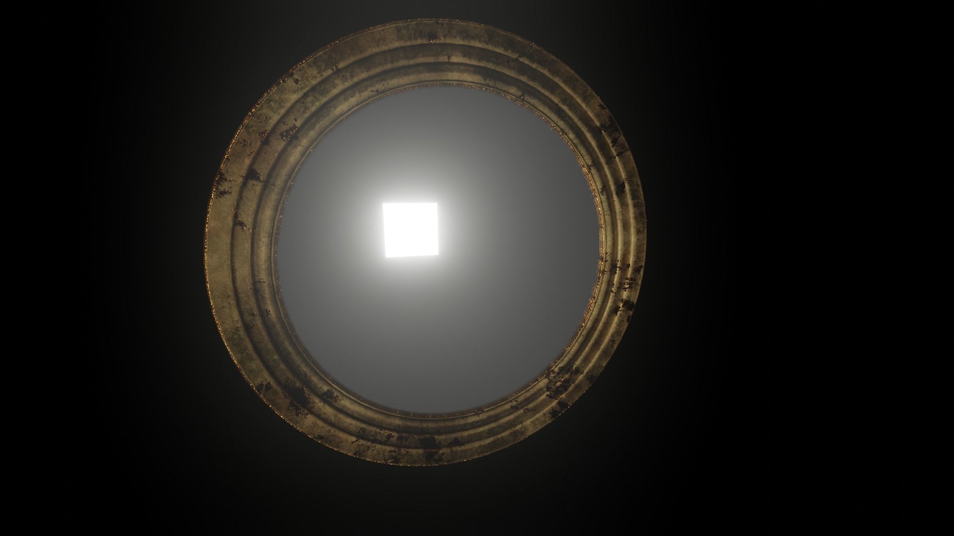 Old Antique Circle Mirror Low-poly 3D model_3