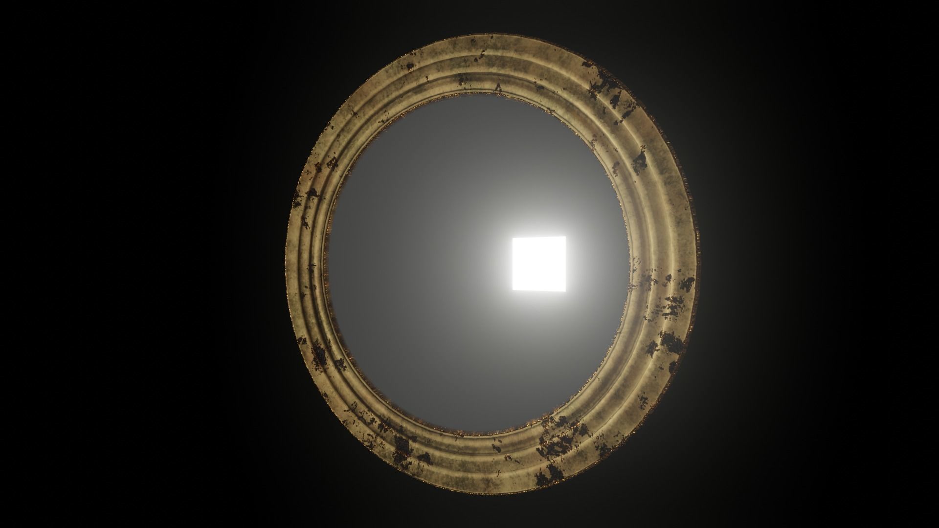 Old Antique Circle Mirror Low-poly 3D model_2