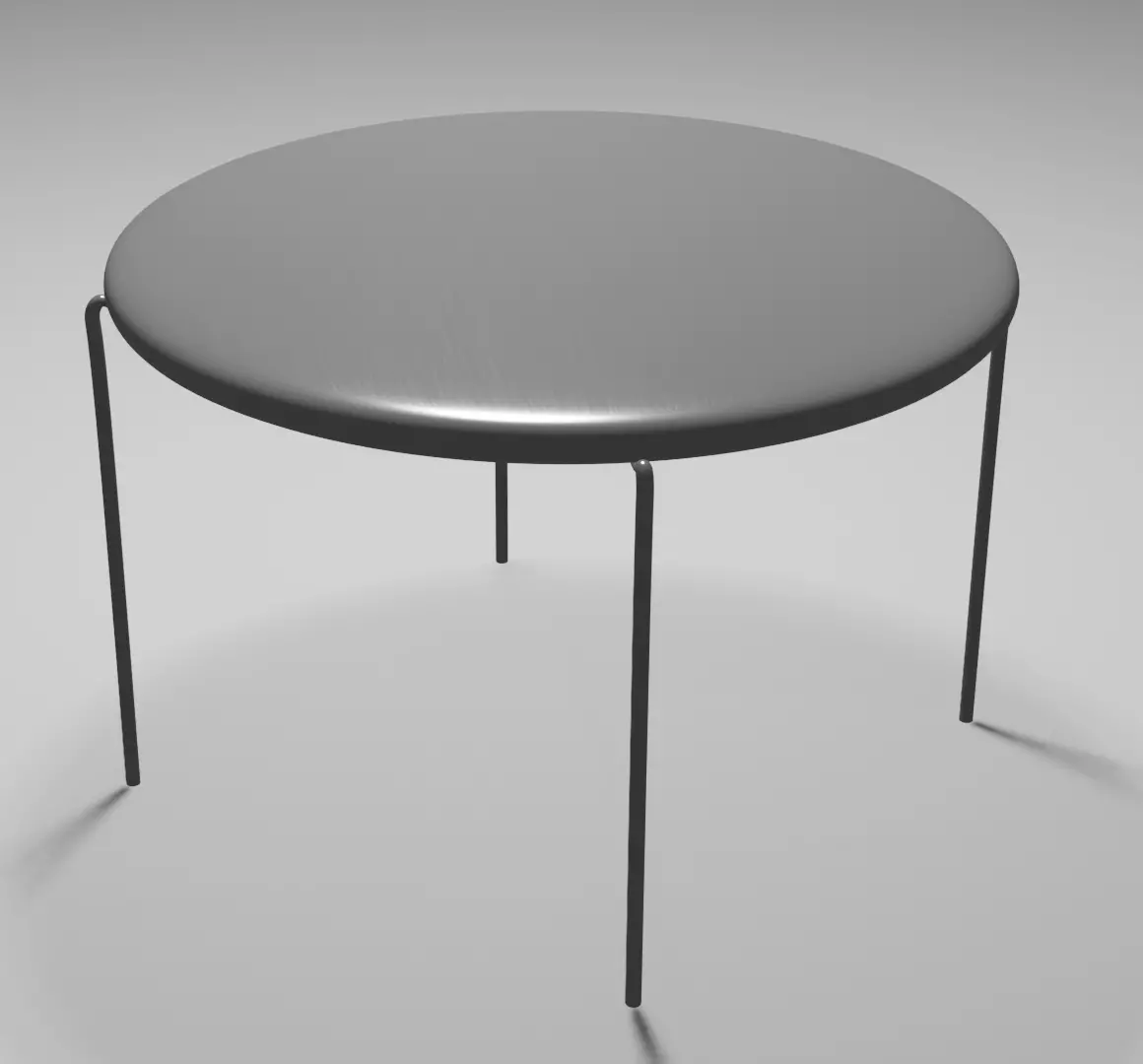 Metal table Low-poly 3D model_0