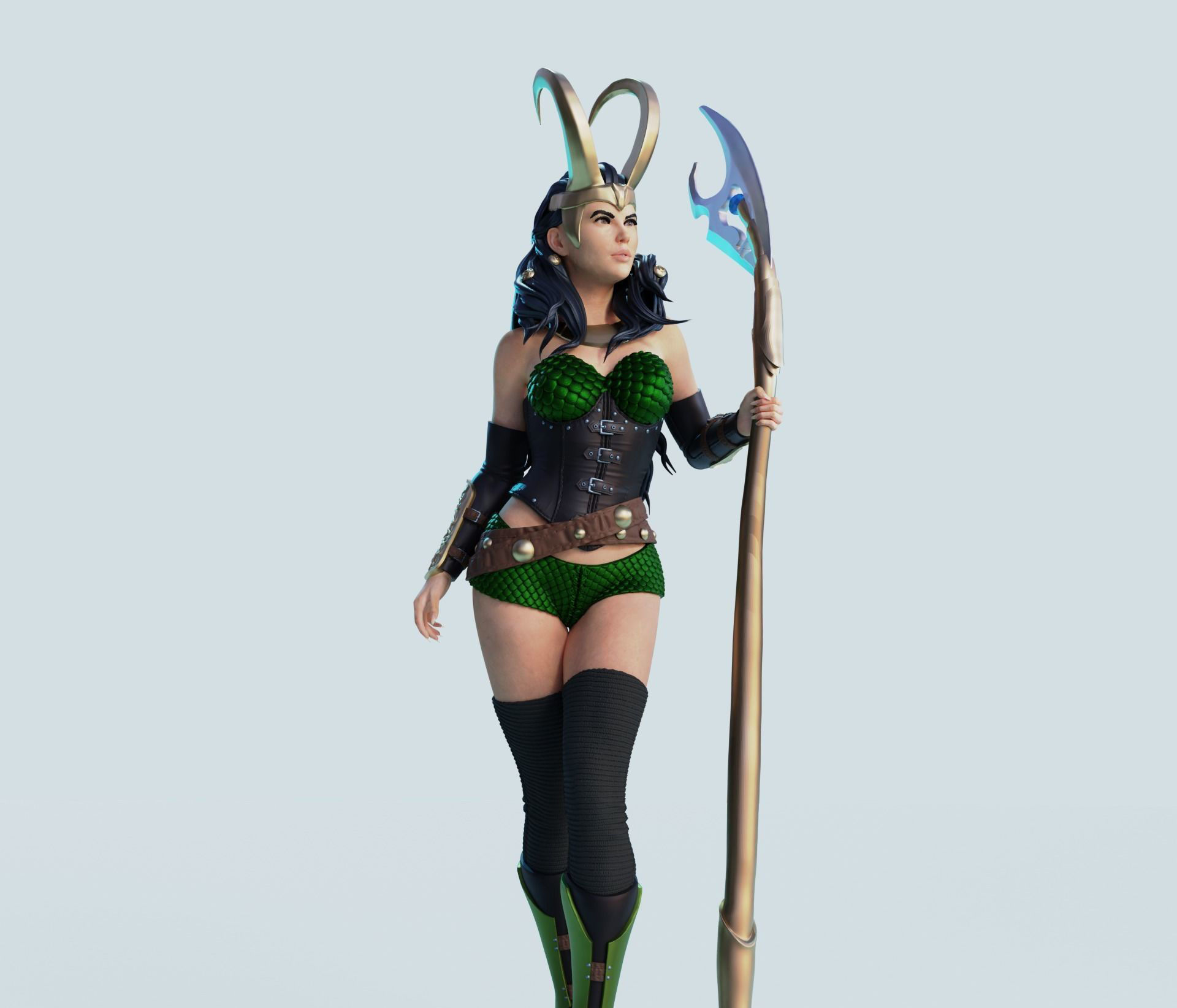 Lady Loki Fanart 3D 3D print model_2