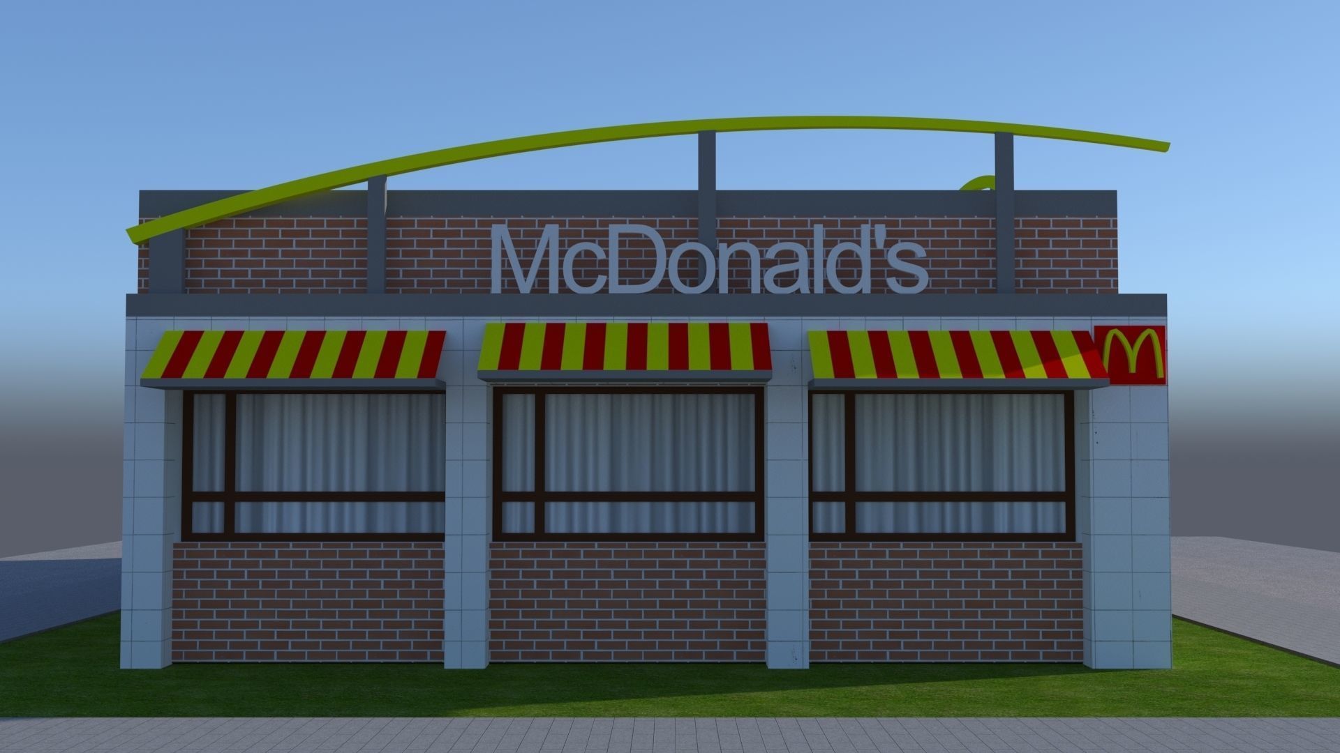 Arch Viz Restaurant 3d Model McDonalds 3D model_6
