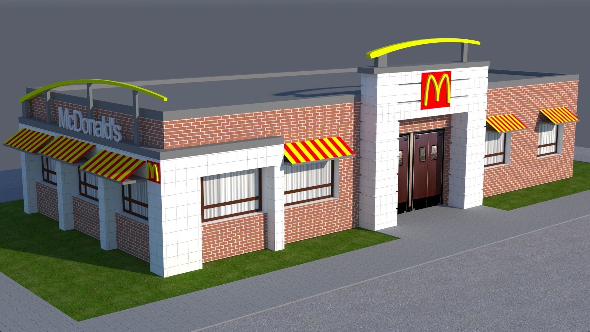 Arch Viz Restaurant 3d Model McDonalds 3D model_5