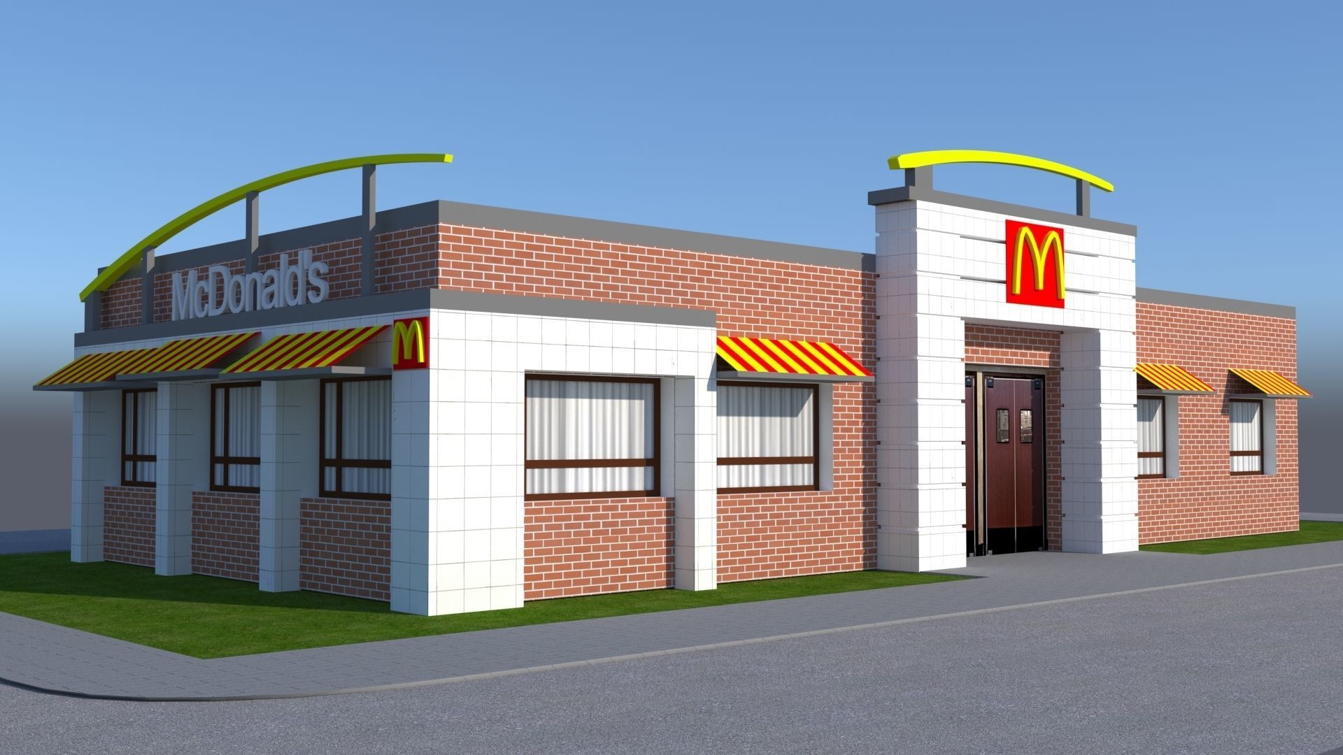 Arch Viz Restaurant 3d Model McDonalds 3D model_9