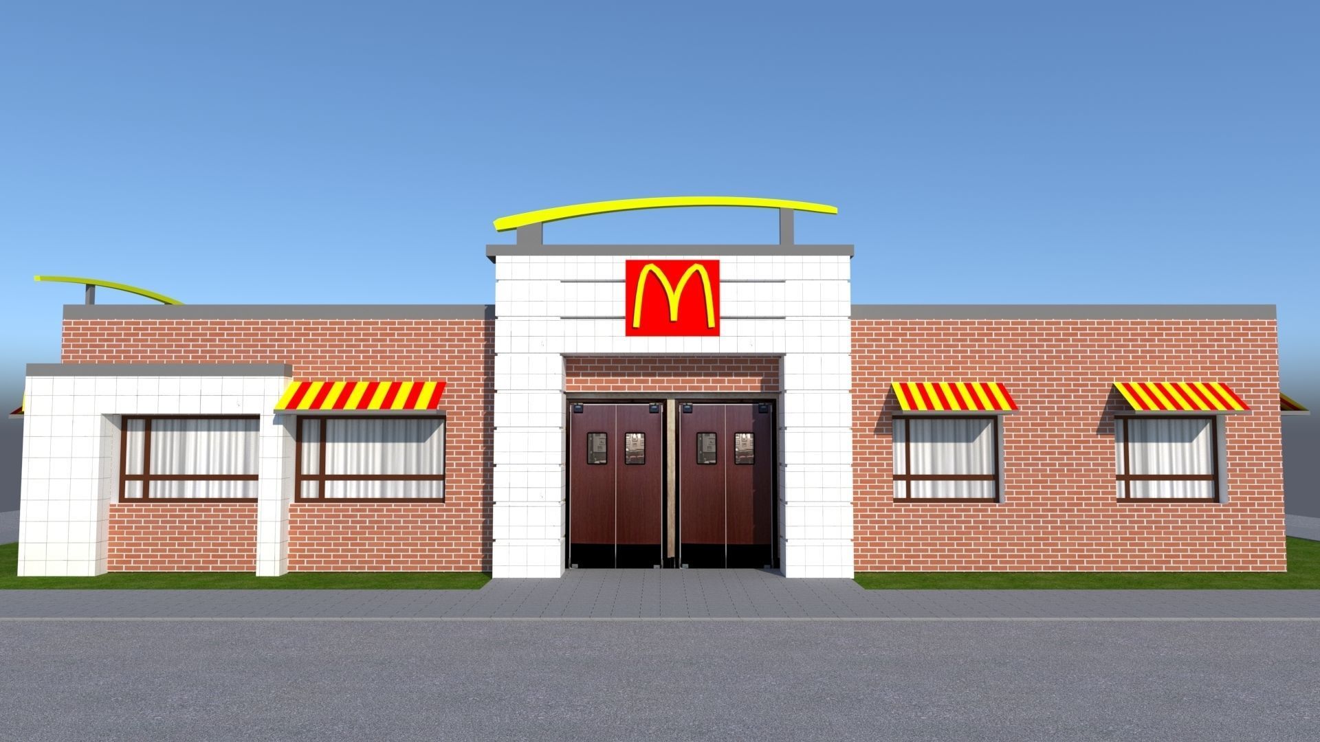 Arch Viz Restaurant 3d Model McDonalds 3D model_1