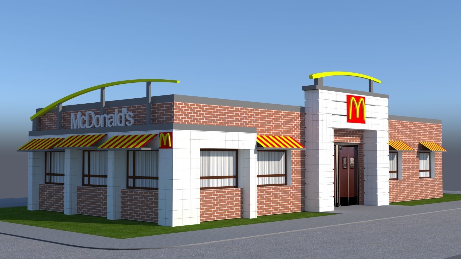 Arch Viz Restaurant 3d Model McDonalds 3D model_2