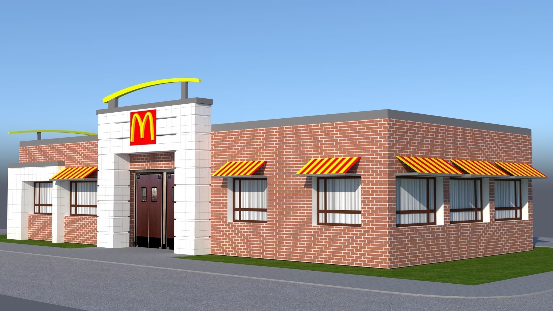 Arch Viz Restaurant 3d Model McDonalds 3D model_3