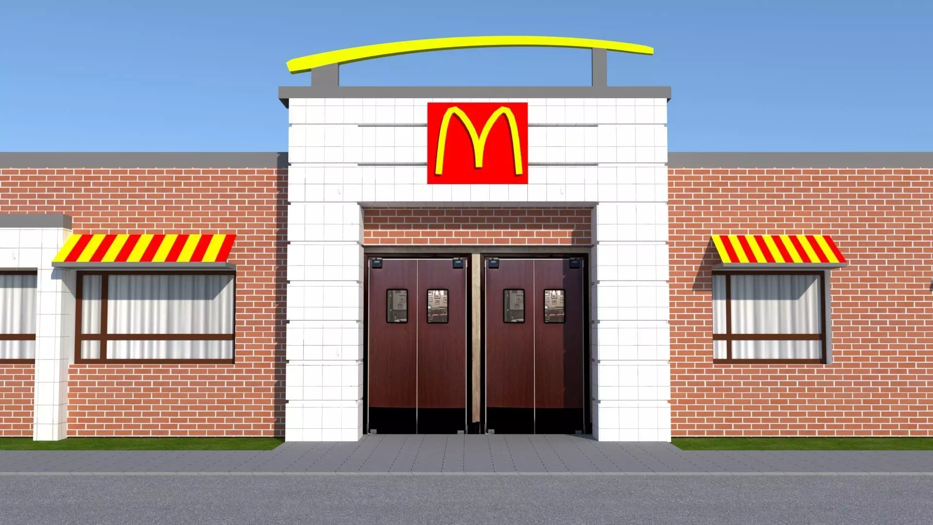 Arch Viz Restaurant 3d Model McDonalds 3D model_0