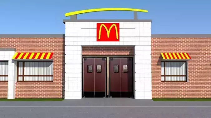 Arch Viz Restaurant 3d Model McDonalds