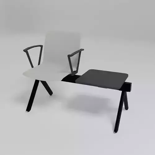 SHILA - Freestanding 1 seater bench with the table top -