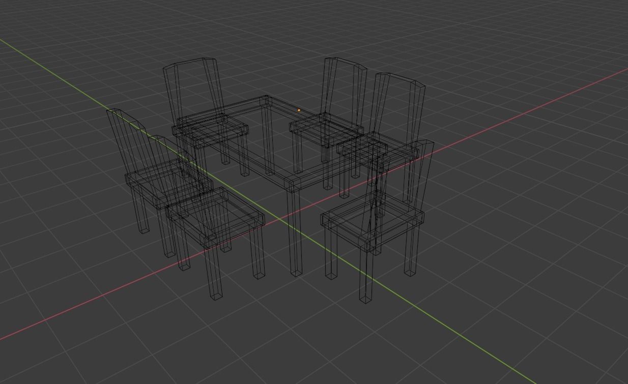 Simple Dining table 3D model_2